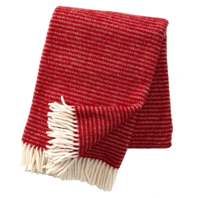 Afbeelding van Klippan Freja Plaid van wol 130 x 200 cm Rood