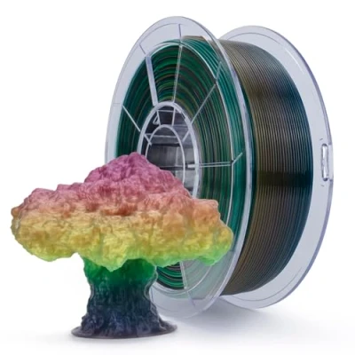 Afbeelding van ZIRO 3D Printer Filament, Doorschijnend PLA Filament 1.75mm, Veelkleurig Regenboog 1KG/2.2lb, Seizoen Serie Lente