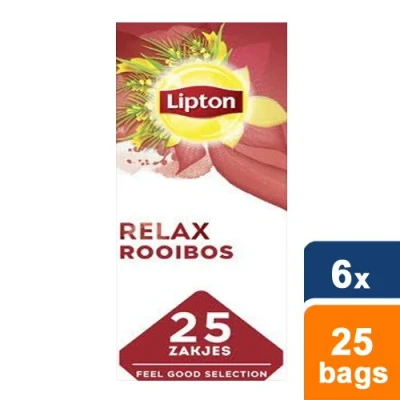 Afbeelding van Lipton Relax Rooibos 25 theezakjes Doos 6 stuks