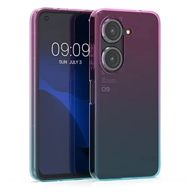 Afbeelding van kwmobile hoesje compatibel met ASUS Zenfone 10 / 9 backcover voor smartphone Tweekleurig roze/blauw/transparant