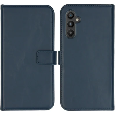 Afbeelding van Samsung Galaxy A34 (5G) Hoesje Echt leder Selencia Bookcase Blauw Telefoonhoesje