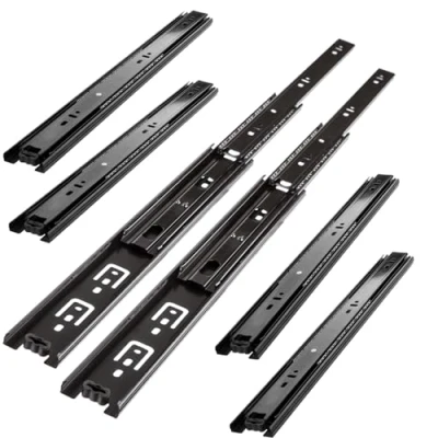Afbeelding van Schuifladenrails 3 paar (6 stuks) 400 mm ladegeleiders, belastbaarheid 45 kg, volledig uittrekbare kogellagers, vouwen kogellagers ladegeleiders