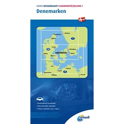Afbeelding van ANWB Wegenkaart Scandinavië/IJsland 1. Denemarken