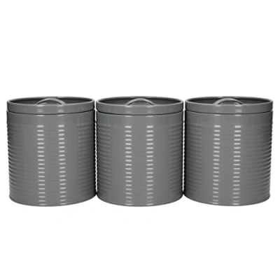 Afbeelding van KitchenCraft Voorraadbussen, Set van 3 Stuks, 1 L, Grijs