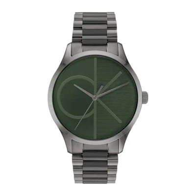 Afbeelding van Calvin Klein 3H TWO TONE CG SS Sunray DIAL Horloge grau grün grau, Heren, Maat: One Size,
