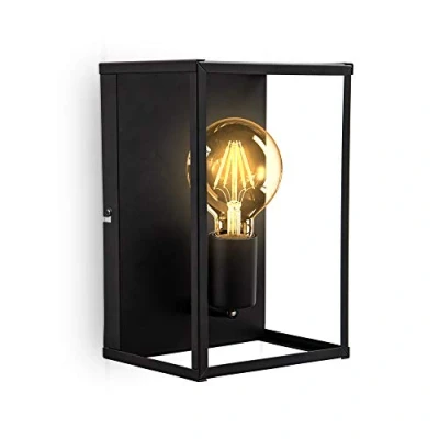 Afbeelding van B.K.Licht Metalen Wandlamp voor binnen industriële zwarte met 1 lichtpunt wandspots E27 fitting excl. lichtbron