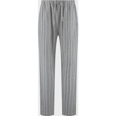 Afbeelding van Yumeko pyjamabroek heren velvet flanel lichtgrijs/blauw stripe xl