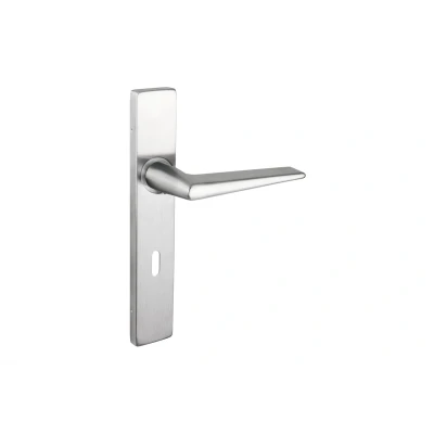 Afbeelding van Lavuzo deurkruk Modena RVS met rechthoekig schild SL72 Per set