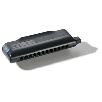 Afbeelding van Hohner CX 12 zwart C 48 tonen met volledige kunststof behuizing Chromatische mondharmonica topmodel