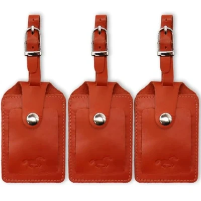Afbeelding van Safekeepers Kofferlabels 3 stuks Bagagelabel Reislabel bagagelabels Leer