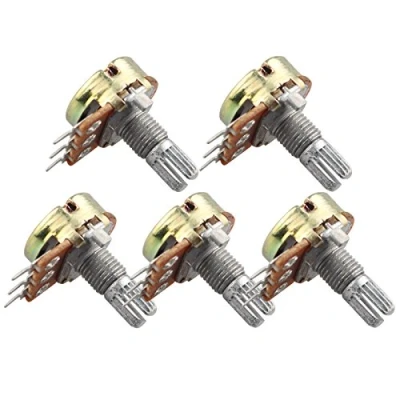 Afbeelding van HALJIA 5 x potentiometer, 10 K Ohm Compatibel met Arduino Raspberry Pi en andere projecten gekartelde schacht.