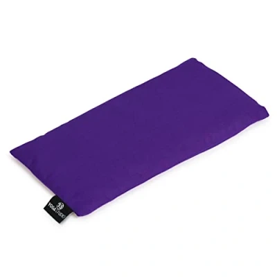 Afbeelding van Yoga Studio organisch oogkussen 23cm x 12/13cm, lavendel &amp; lijnzaad geurend yogakussen voor vermoeide ogen en hoofdpijn paars