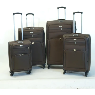 Afbeelding van Kofferset Banerle 4 Delig Softcase Wielen Reisbagage Coffee