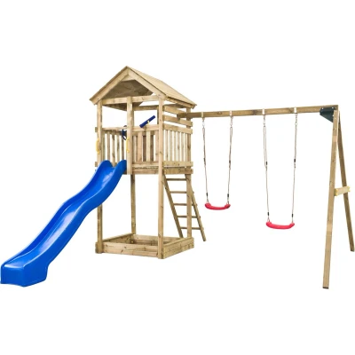 Afbeelding van Intergard houten speeltoestel schommel speeltoren Anna 400x320x420cm