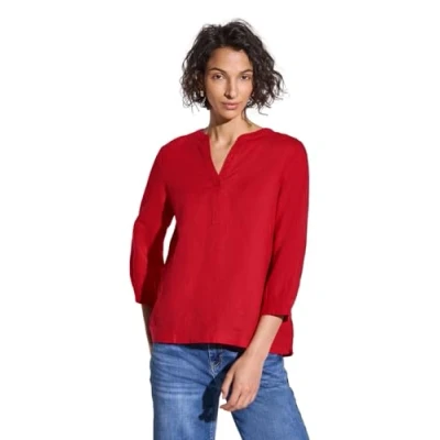 Afbeelding van Street One IN Unifarbe Blouse, Dames, Maat: 44, Rot