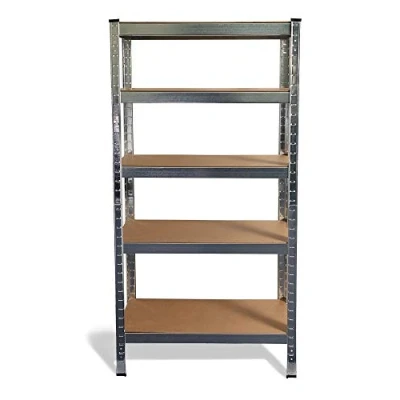 Afbeelding van Ondis24 Basti Metalen rek, opbergrek 70 x 30 148 (h) cm, kelderrek zilver, steekrek met 5 legplanken in hoogte verstelbaar, werkplaatsrek, functioneel rek voor zware lasten