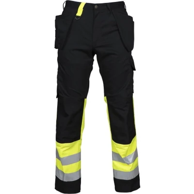 Afbeelding van ProJob 6502 SIGNALISATIEBROEK MET KNIEZAKKEN EN SPIJKERZAKKEN ISO 20471 KLASSE 1 646502 Geel/Zwart