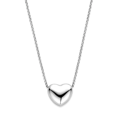 Afbeelding van Collier Hart 1,5 Mm 42 + 5 Cm Zilver Gerhodineerd