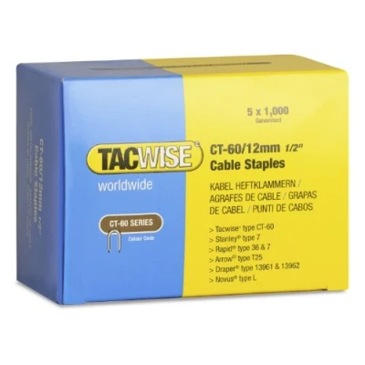 Afbeelding van Tacwise kabelnieten voor tacker Type CT60 12 mm Gegalvaniseerd 5000 stuks