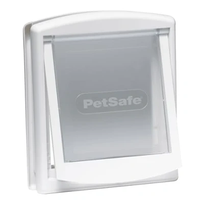 Afbeelding van PetSafe Staywell Huisdierdeur, origineel met 2 sluitopties, robuuste kunststof klep, voor binnen en buitendeur, maat L, wit