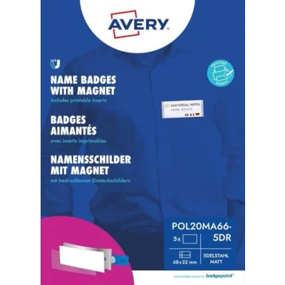 Afbeelding van Avery Zweckform POL20MA66 5DR Naamplaatje (b x h) 68 mm 22 5 stuk(s)