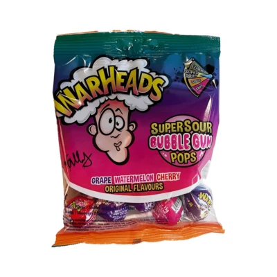 Afbeelding van Warheads Super Sour Bublegum Pops Zak 105 Gr