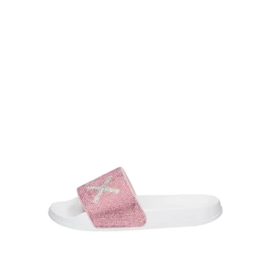 Afbeelding van Sun68 LOGO Strass Muiltjes, Dames, Maat: 37, Bianco rosa Natuurrubber