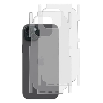 Afbeelding van GIOPUEY 2 stuks rugbeschermers, compatibel met iPhone 15, 15 rugbeschermfolie, zachte TPU, dunne, matte textuur, beschermende rand doorschijnend
