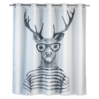 Afbeelding van WENKO Douchegordijn Mr. Deer Hoogte 180 cm