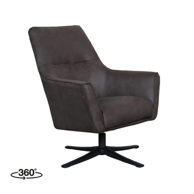 Afbeelding van LABEL51 Tod Fauteuil Grijs Micro Suede