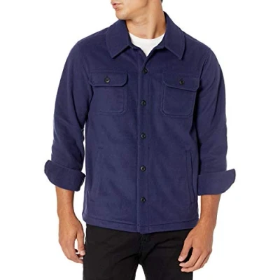 Afbeelding van Amazon Essentials Polar Fleece Shirt Jacket met lange mouwen voor heren,marineblauw,L