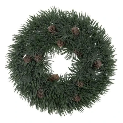 Afbeelding van Bigbuy Christmas Kerstkroon Groen Pvc 28 X Cm