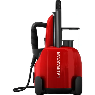 Afbeelding van Laurastar Lift Original Red, stoomstrijkijzer, 3 in 1 strijkstation, dat je kleding ontvouwt, strijkt en reinigt, hygiënische stoom, afneembare watertank, Groenicaal strijken, rood