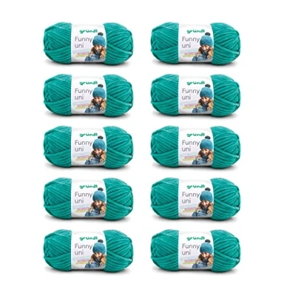 Afbeelding van Gründl Funny uni brei en haakgaren (fluweelachtig chenillegaren van 100% polyester, 10 x 100 g/120 m, naalddikte: 5 6), smaragd
