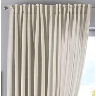 Afbeelding van Cationic JENA, 2019037, verborgen lussen, ondoorzichtig, linnenlook, gordijn met gordijnhouder, kleur zandkleurig