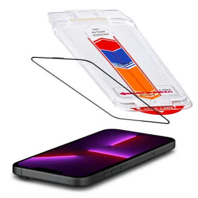 Afbeelding van Accezz Screen protector Geschikt voor iPhone 14 / 16e 13 Pro glas screenprotector met anti dust applicator