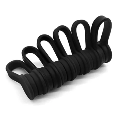 Afbeelding van Xrkuu 6 stuks magnetische kabelbinders, zwarte herbruikbare kabelorganisatoren siliconen kabelklemmen kabelbinders snoerorganizer voor het organiseren en bundelen van draden, snoeren, oplader, oortelefoon