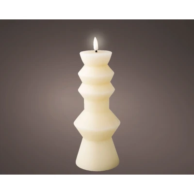 Afbeelding van LED kaars d8.4h23 cm creme/warm wit kerst Lumineo