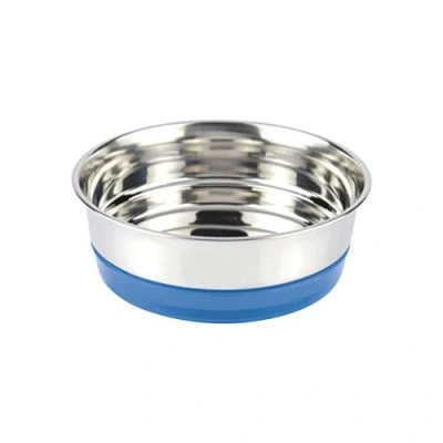 Afbeelding van croci eetkom voor katten in inox en rubber , 470 ml ,antislipbodem. mooi makkelijk onderhoud