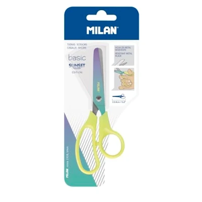 Afbeelding van Milan Schaar Basic Sunset 13,4 Cm Staal Fluorgeel
