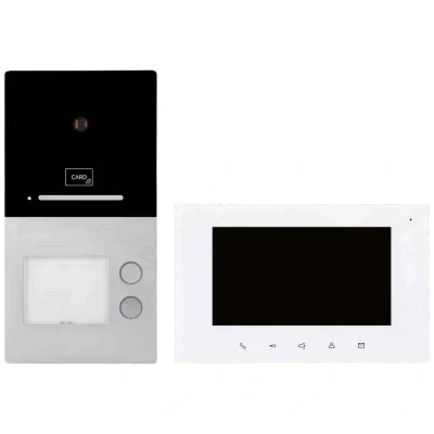 Afbeelding van HHG Villa AP set 2 RL Complete voor Video deurintercom Aluminium (geborsteld), Wit
