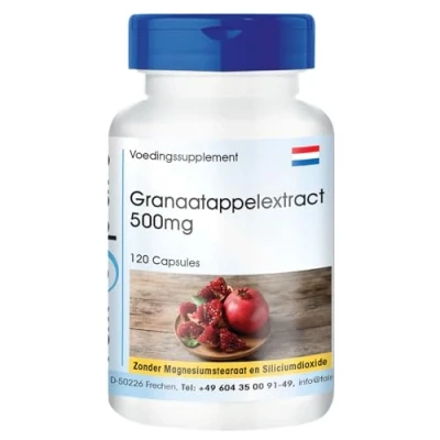 Afbeelding van Fair &amp; Pure® granaatappel extract 500mg 40% ellaginezuur vegan 120 capsules