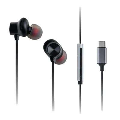 Afbeelding van Panasonic RP TCM225BDEK USB C in ear hoofdtelefoon, bekabelde hoofdtelefoon met geïntegreerde microfoon en afstandsbediening, krachtige bas, personaliseerbaar, 1,2 m kabel, zwart