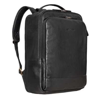 Afbeelding van STILORD &#039;Beck&#039; Business Rugzak Heren Leren Grote Laptop 16 inch Daypack City Leer Vintage Uni Studenten, Kleur:zwart