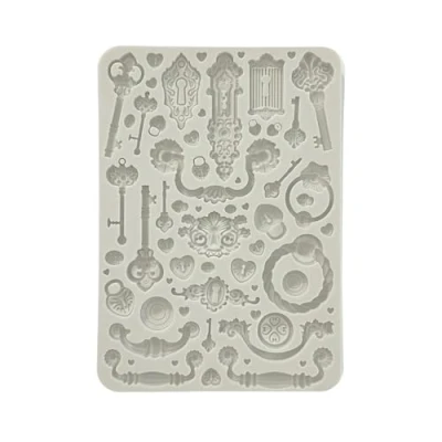 Afbeelding van Stamperia Siliconen gietvorm Golden Harmony, DIN A5, ideaal voor gips, beton en hars gietvorm, creatieve decoraties herfst Halloween, hoogwaardige kunststof sleutels