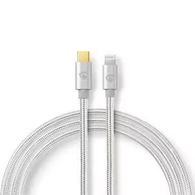 Afbeelding van USB C naar Lightning kabel 1 meter (Nylon, Aluminium)