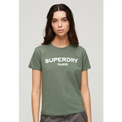 Afbeelding van Superdry LUXE Graphic Tshirt print, Dames, Maat: 42, Laurel khaki