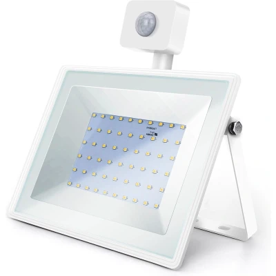 Afbeelding van LED buitenlamp wit 50W=450W schijnwerper IR sensor koelwit 4000K waterdicht IP65