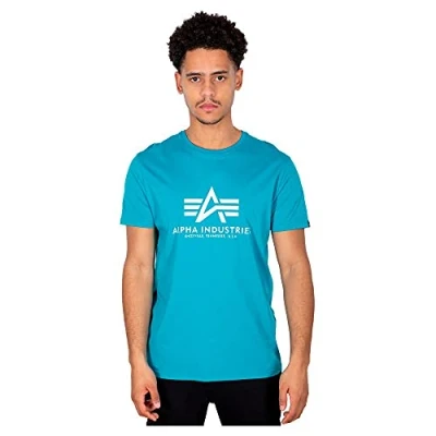 Afbeelding van Alpha Industries Basis T shirt Heren Blue Lagoon