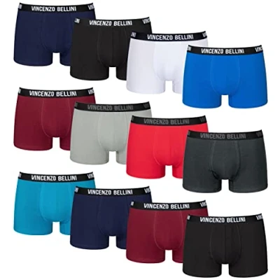 Afbeelding van Vincenzo Bellini Hipster boxershorts voor heren, 8 of 12 stuks, comfortabel en ademend herenondergoed, katoenen onderbroek, basic boxer, XL